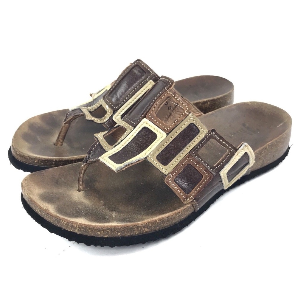 Think! Julia Window Thong Sandal w/ Leather Upper